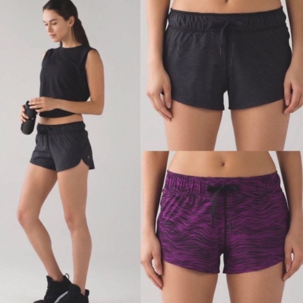 Lululemon RARE Double Time Purple Zebra Shorts